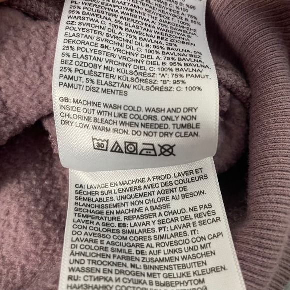 The North Face Womens Mauve Purple Cotton Blend Fleece Pullover Hoodie Large - Picture 5 of 9